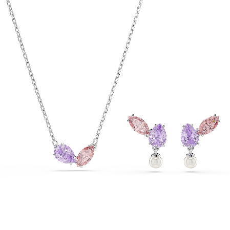Resim Ariana Grande x Swarovski Set, Karışık kesimler, Çok renkli, Rodyum kaplama