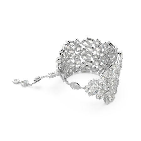 Resim Mesmera Wide Bileklik, Karışık kesimler, Beyaz, Rodyum kaplama