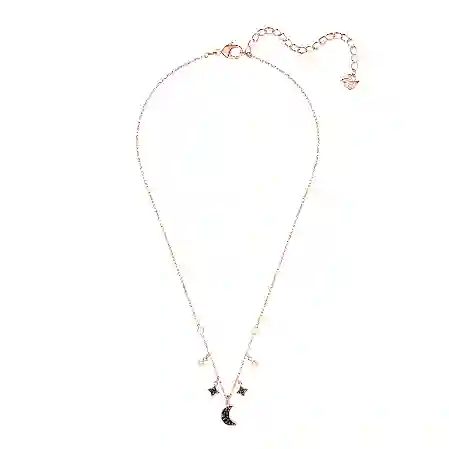 Resim Symbolica Kolye, Ay ve yıldız, Siyah, Pembe altın rengi kaplama