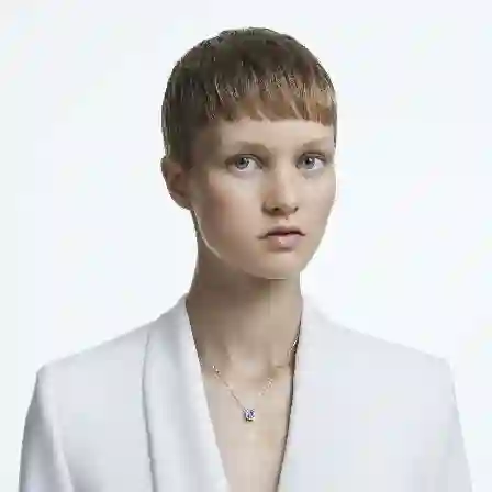 Resim Una Kolye, Sekizgen kesim, Mavi, Rodyum kaplama