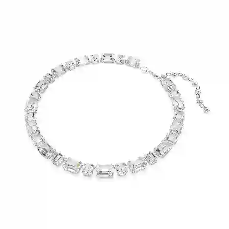 Resim Millenia Tennis kolye, Sekizgen kesim, Beyaz, Rodyum kaplama