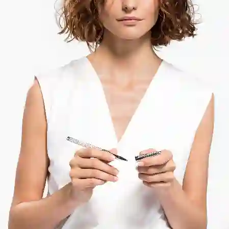 Resim Crystalline Top Uçlu Kalem, Gümüş Rengi, Krom Kaplama