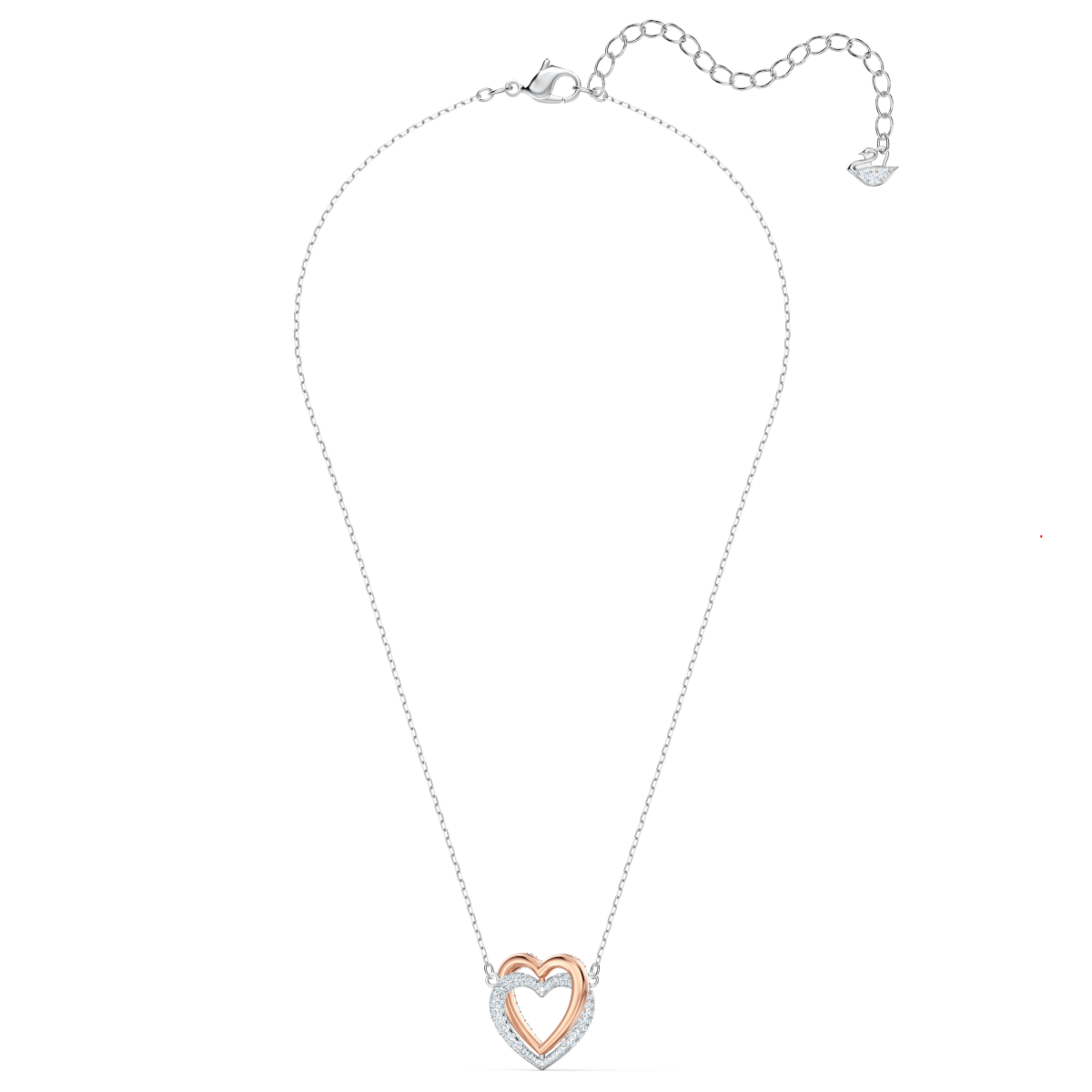 Resim Swarovski Infinity Kolye, Kalp, Beyaz, Karışık metal yüzey