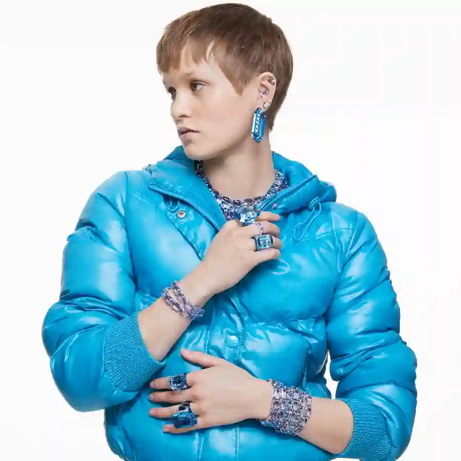 Resim Lucent Kokteyl Yüzüğü, Sekizgen kesim, Mavi