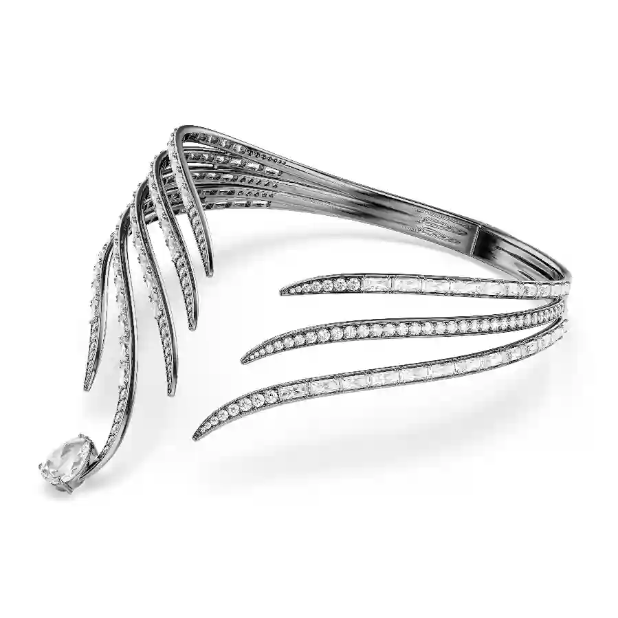 Resim The Vienna Collection Gerdanlık, Tüy, Beyaz, Rutenyum kaplama