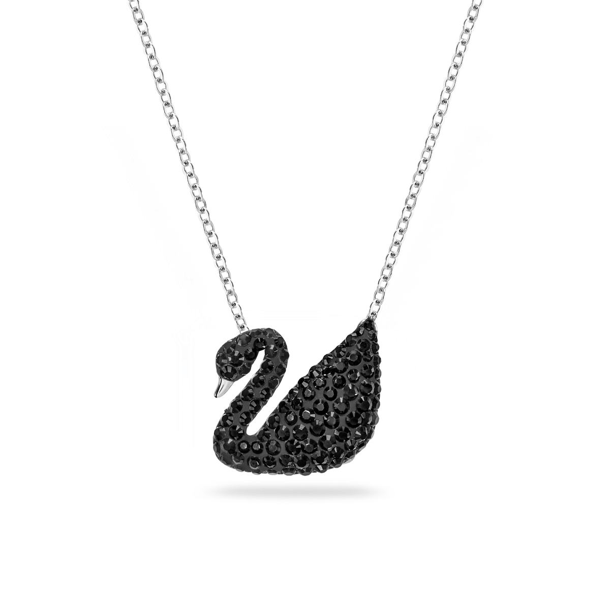 Resim Swan Kolye Ucu, Kuğu, Siyah, Rodyum kaplama