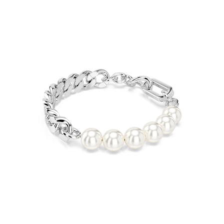 Resim Dextera Bileklik, Kristal inci, Karışık bağlantılar, Beyaz, Rodyum kaplama