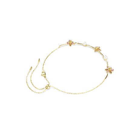 Resim Idyllia Kolye, Kristal inci, Karışık kesimler, Çiçek, Çok renkli, Altın rengi kaplama