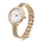 Resim Crystalline Bangle Saat, İsviçre Üretimi, Metal bileklik, Bej, Pembe altın rengi yüzey