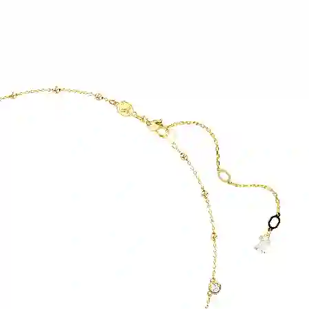 Resim Imber Kolye, Yuvarlak kesim, Serpiştirilmiş tasarım, Beyaz, Altın rengi kaplama