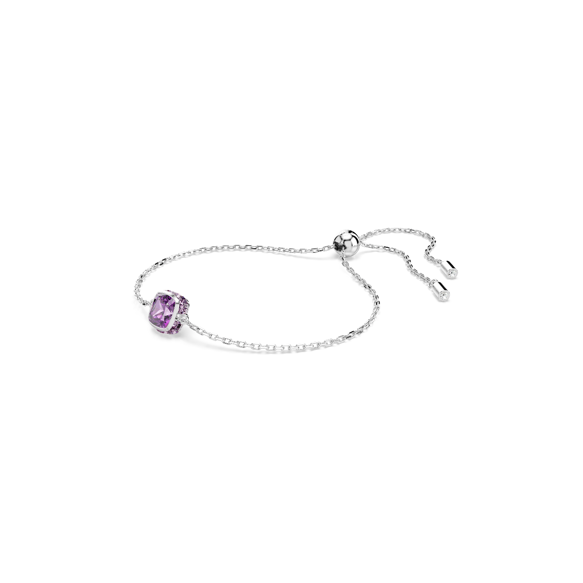 Resim Birthstone Bileklik, Kare kesim, Şubat, Mor, Rodyum kaplama