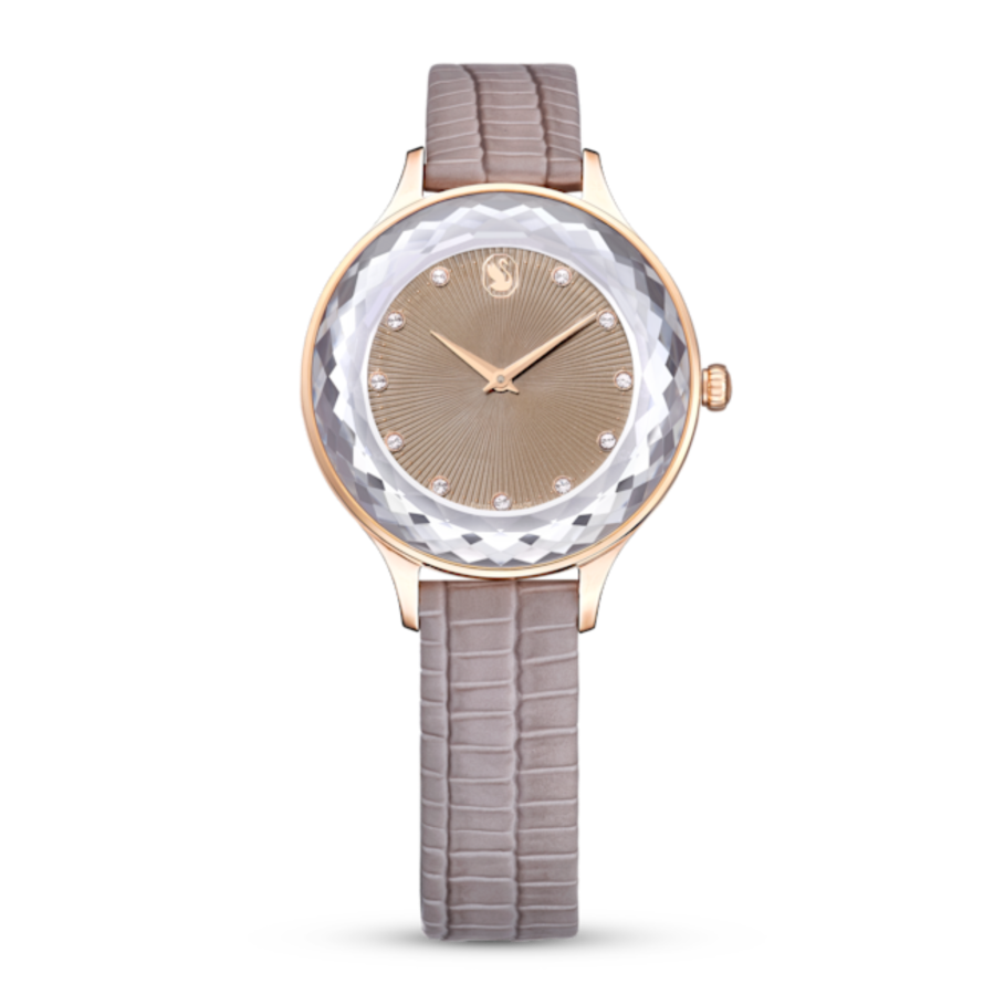 Resim Nova Saat, İsviçre Üretimi, Deri kayış, Bej, Pembe altın rengi yüzey