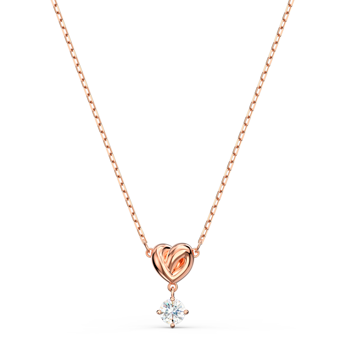 Resim Lifelong Heart Kolye, Beyaz, Pembe altın rengi kaplama