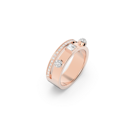 Resim Thrilling Yüzük, Karışık kesimler, Beyaz, Pembe altın rengi kaplama