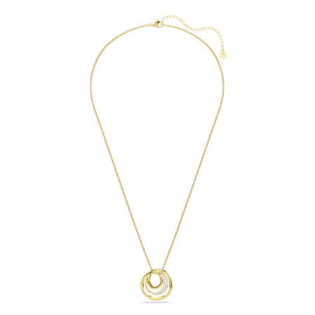 Resim Hyperbola Kolye, Yuvarlak kesim, Beyaz, Altın rengi kaplama