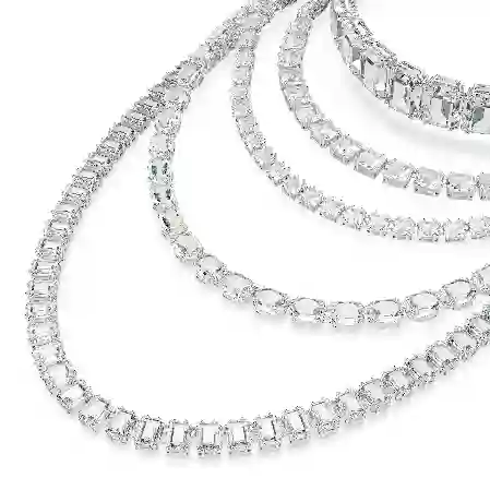 Resim Millenia Katlı Kolye, Karışık kesimler, Beyaz, Rodyum kaplama