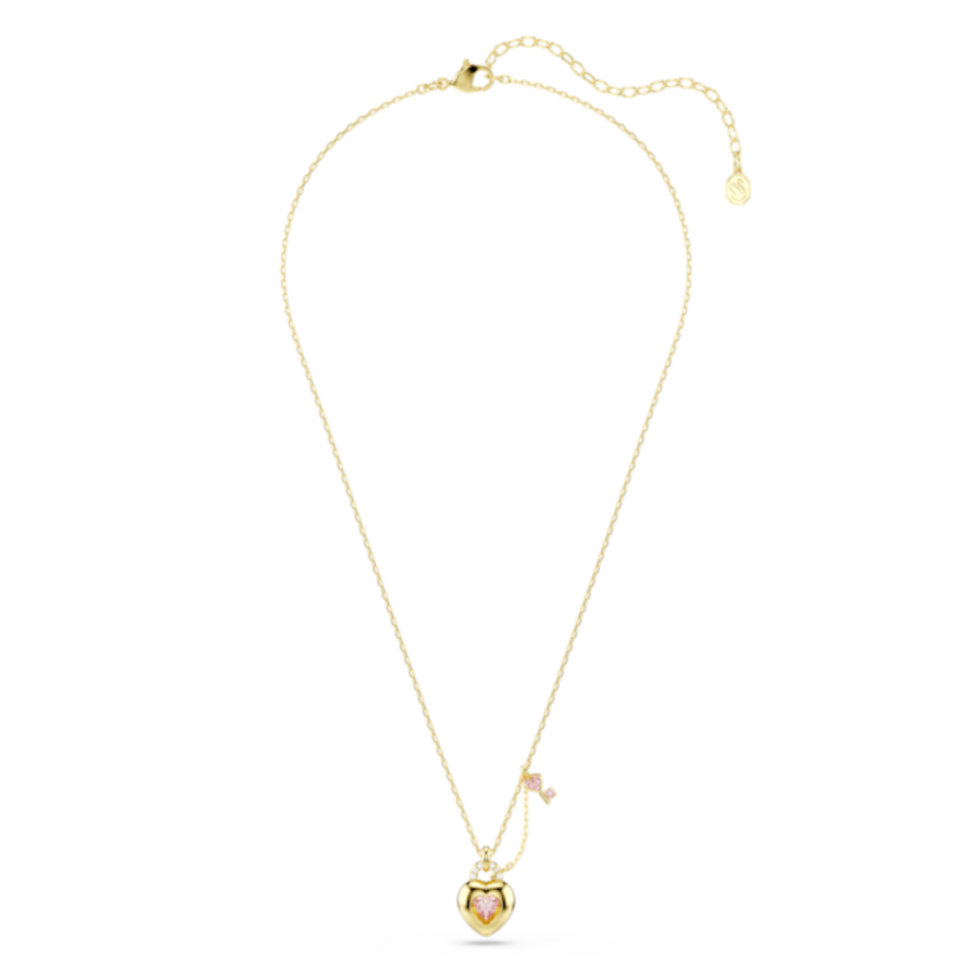 Resim Idyllia Kolye, Karışık kesimler, Kalp, anahtar, Pembe, Altın rengi kaplama