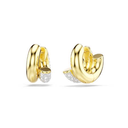 Resim Dextera halka küpeler, Yuvarlak kesim, Mini, Beyaz, Altın rengi kaplama