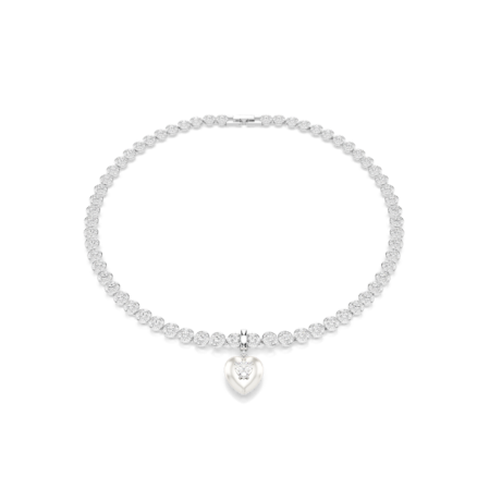 Resim Idyllia Charm, Karışık kesimler, İnci rengi kaplama, Kalp, Beyaz, Rodyum kaplama