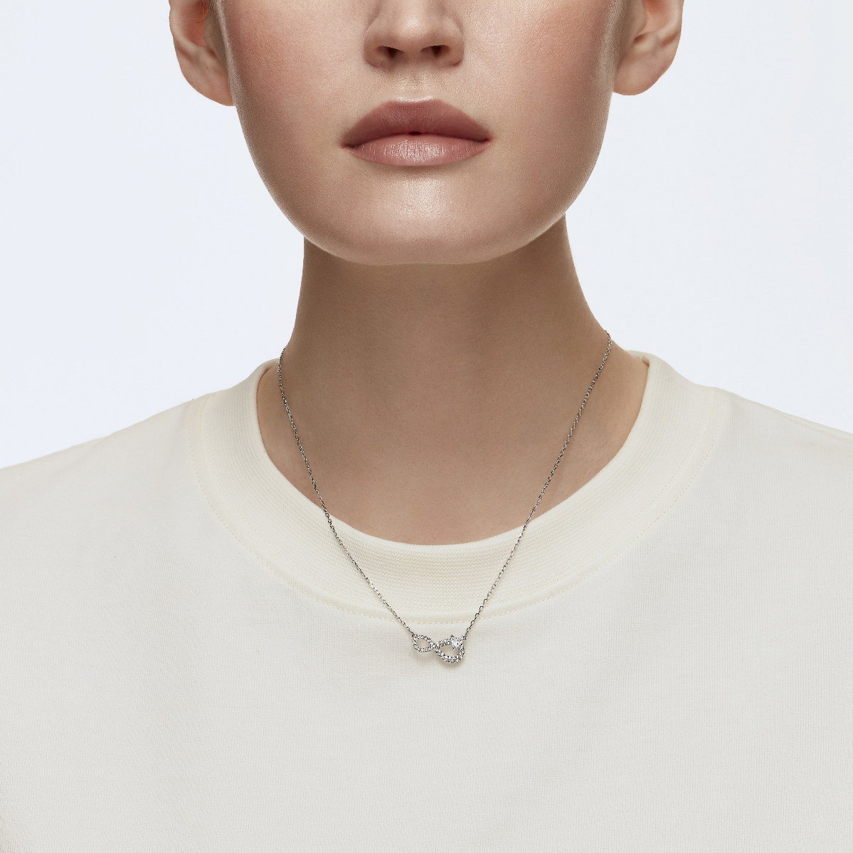Resim Swarovski Infinity Kolye, Infinity, Beyaz, Rodyum kaplama
