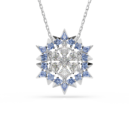 Resim Magic Kolye ve broş, Kar tanesi, Mavi, Rodyum kaplama