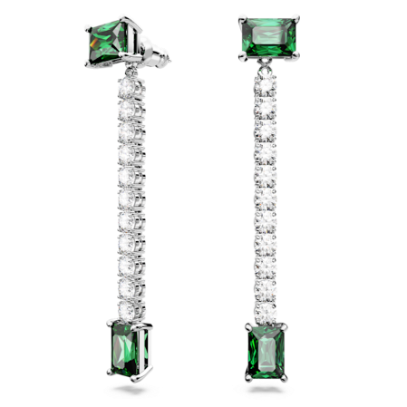 Resim Matrix damla küpeler, Karışık kesimler, Yeşil, Rodyum kaplama