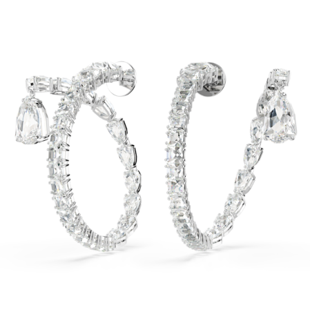 Resim Matrix halka küpeler, Karışık kesimler, Beyaz, Rodyum kaplama