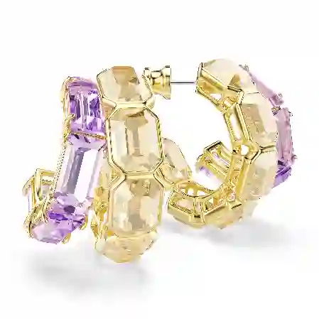 Resim Millenia halka küpeler, Karışık kesimler, Çok renkli, Altın rengi kaplama