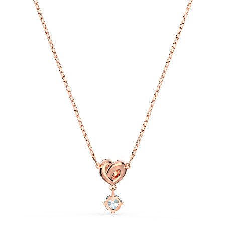 Resim Lifelong Heart Kolye, Beyaz, Pembe altın rengi kaplama