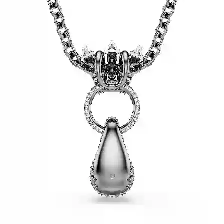 Resim Sublima Kolye, Karışık kesimler, Beyaz, Rutenyum kaplama