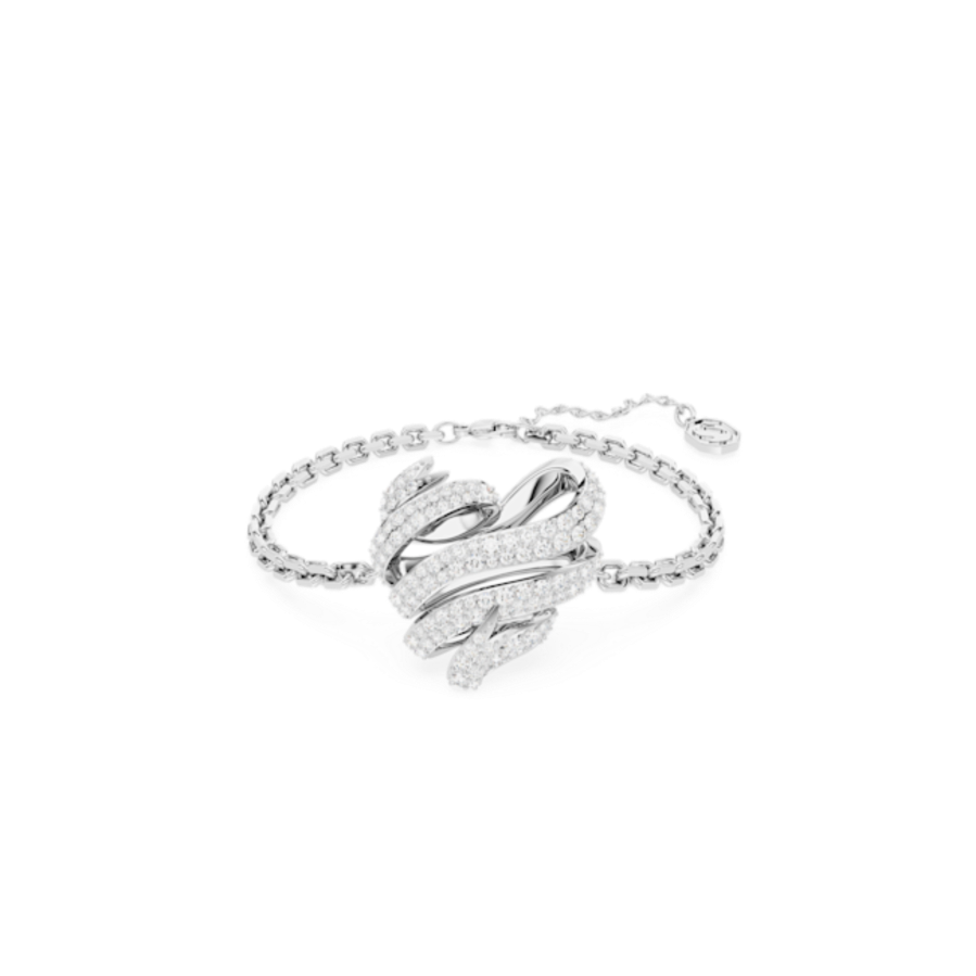 Resim Volta Bileklik, Kalp, Beyaz, Rodyum kaplama