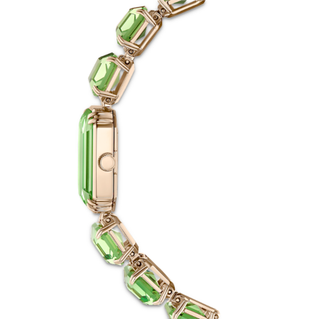 Resim Saat, Sekizgen kesim bileklik, Yeşil, Şampanya altın rengi yüzey