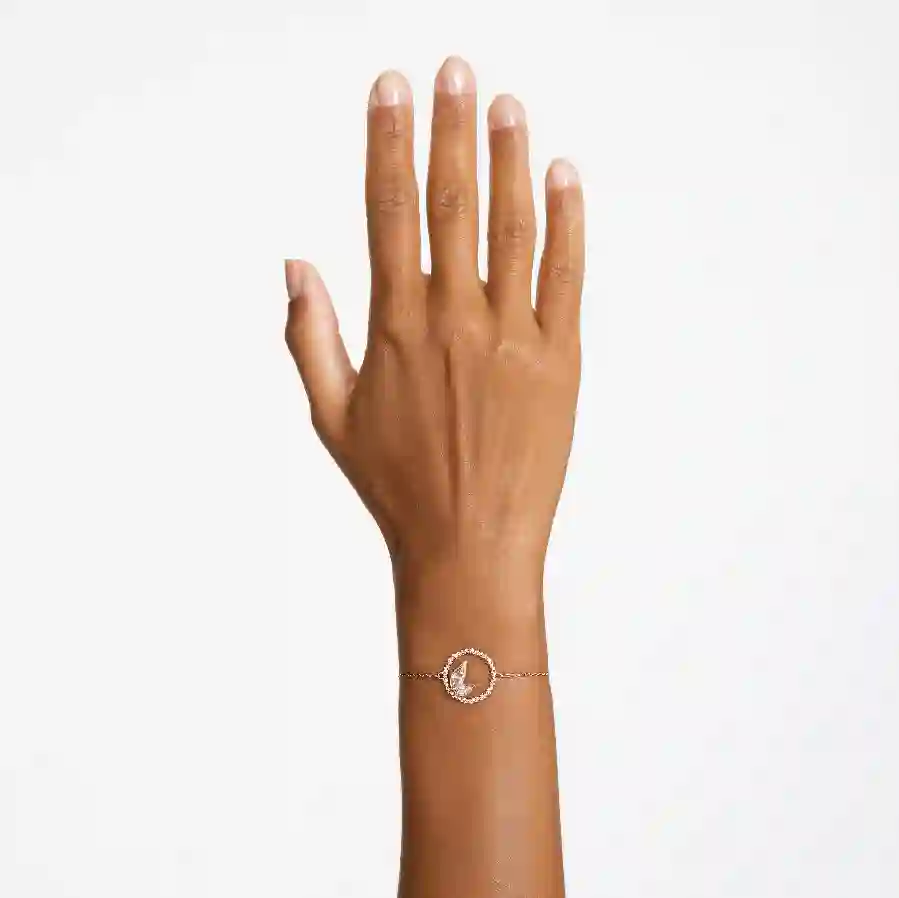 Resim Dellium Bileklik, Bambu, Beyaz, Pembe altın rengi kaplama