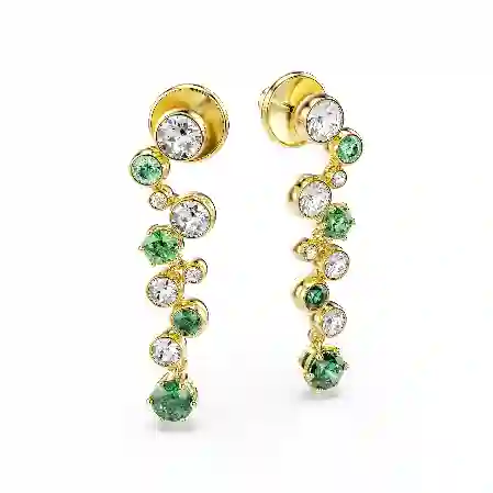 Resim Constella damla küpeler, Karışık kesimler, Yeşil, Altın rengi kaplama