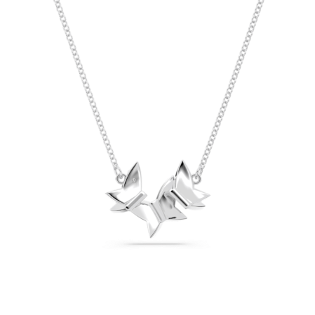 Resim Idyllia Lilia Kolye, Kelebek, Mavi, Rodyum kaplama