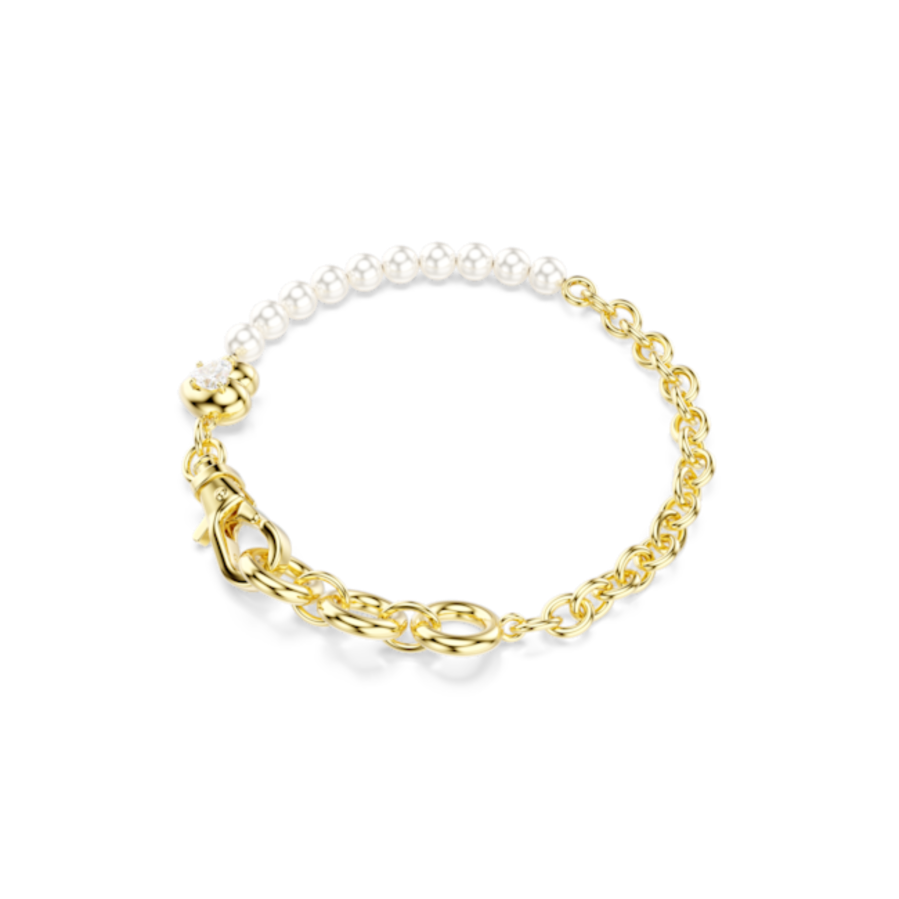 Resim Idyllia Bileklik, Kristal inci, Beyaz, Altın rengi kaplama