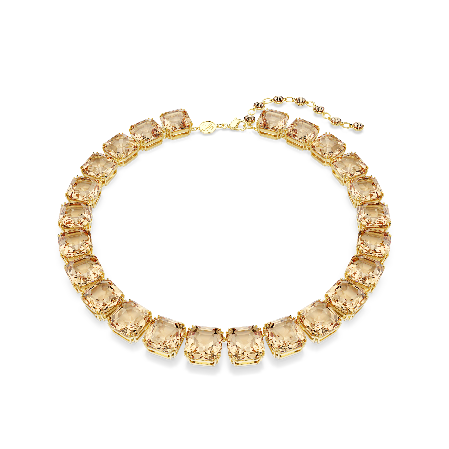 Resim Millenia Tennis kolye, Sekizgen kesim, Caramel, Altın rengi kaplama