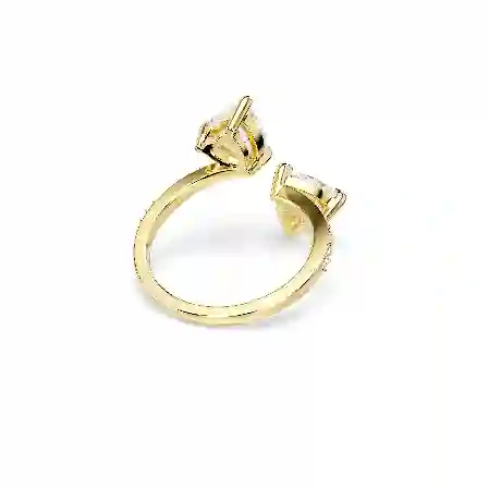 Resim Mesmera Attract Açık Yüzük, Kalp kesim, Pavé, Kalp, Beyaz, Altın rengi kaplama