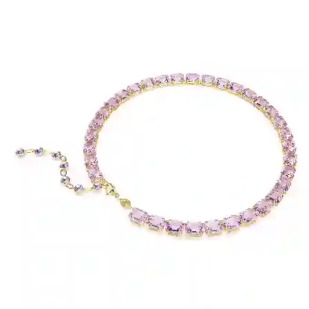 Resim Millenia Tennis kolye, Sekizgen kesim, Mor, Altın rengi kaplama