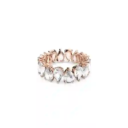 Resim Vittore Yüzük, Damla kesim, Beyaz, Pembe altın rengi kaplama