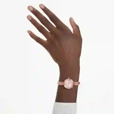 Resim Matrix Bangle Saat, İsviçre Üretimi, Kristal bileklik, Pembe, Pembe altın rengi yüzey