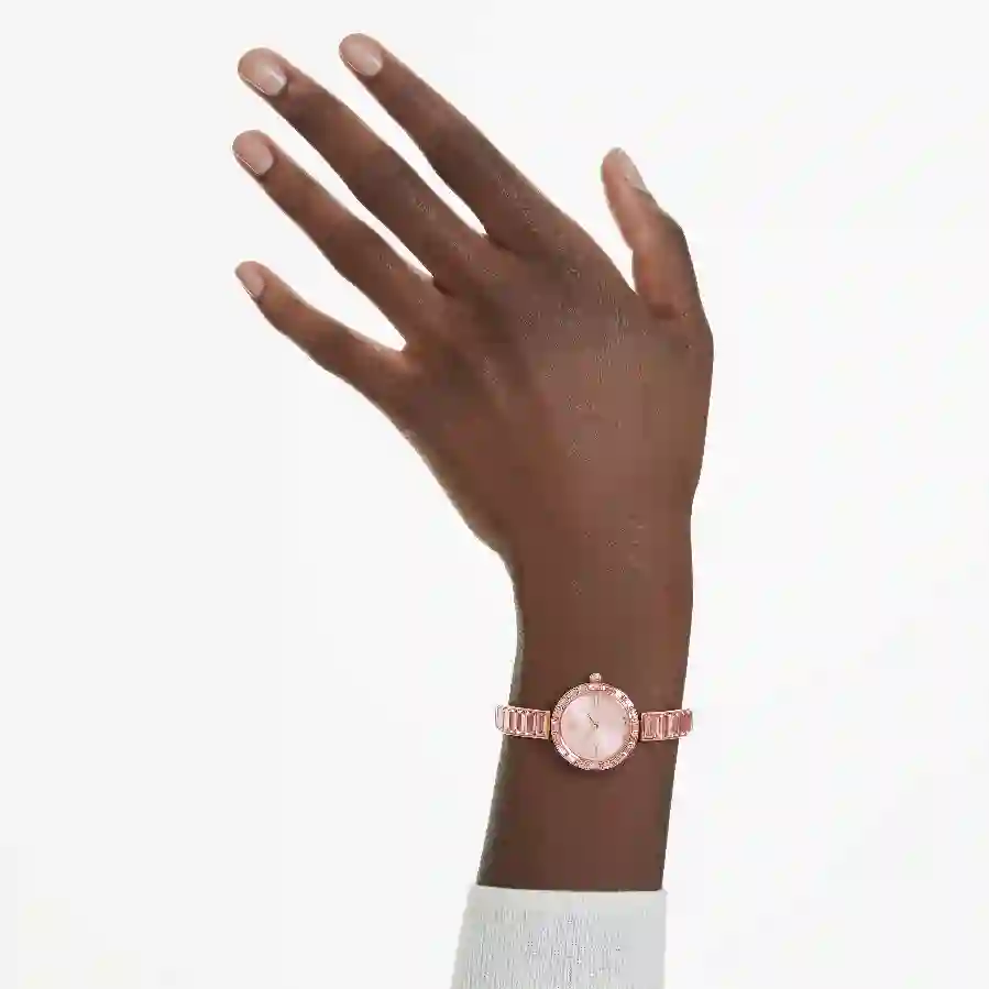 Resim Matrix Bangle Saat, İsviçre Üretimi, Kristal bileklik, Pembe, Pembe altın rengi yüzey