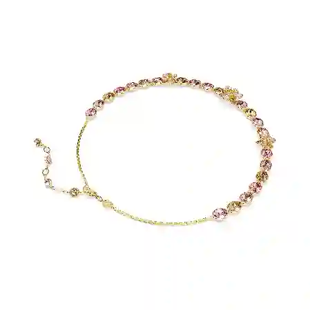 Resim Idyllia Kolye, Karışık kesimler, Çiçek, Çok renkli, Altın rengi kaplama