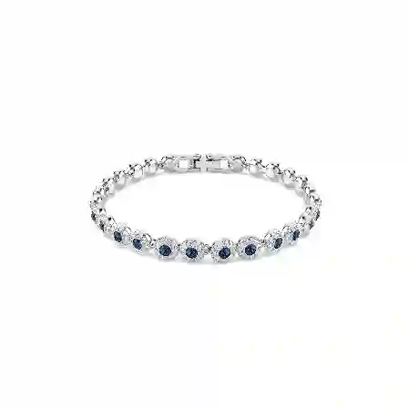 Resim Una Angelic Tennis bileklik, Yuvarlak kesim, Mavi, Rodyum kaplama