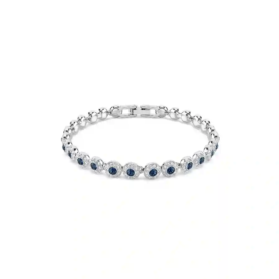 Resim Una Angelic Tennis bileklik, Yuvarlak kesim, Mavi, Rodyum kaplama