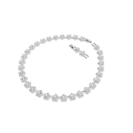 Resim Ariana Grande x Swarovski Kolye, Yuvarlak kesim, Çiçek, Beyaz, Rodyum kaplama