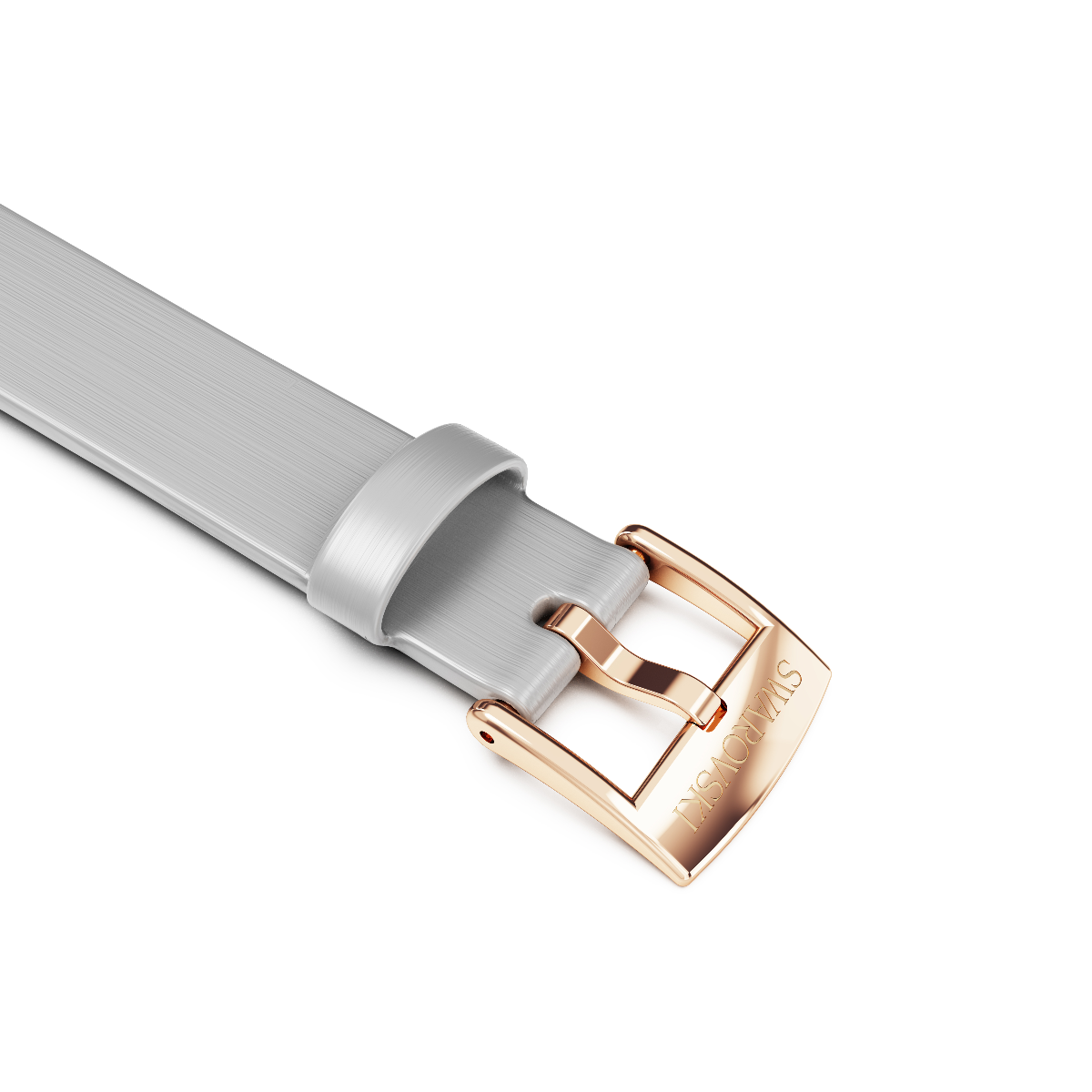 Resim Saat kordonu, 12mm. (0.47 inç) genişlik, Deri, Gümüş Rengi, Pembe altın rengi yüzey