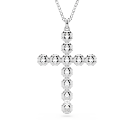 Resim Insigne Kolye, Karışık kesimler, Haç, Beyaz, Rodyum kaplama