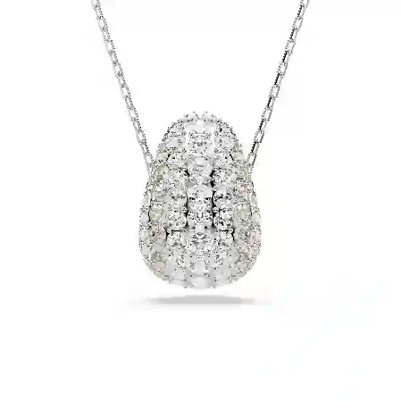 Resim Sublima Kolye, Yuvarlak kesim, Beyaz, Rodyum kaplama