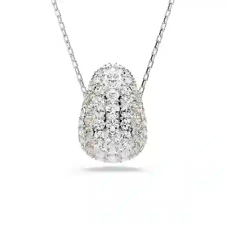 Resim Sublima Kolye, Yuvarlak kesim, Beyaz, Rodyum kaplama